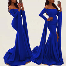 Load image into Gallery viewer, Sexy Off Shoulder Long Sleeves Mermaid Evening Gowns 2018 Prom Dress-alinanova
