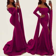 Load image into Gallery viewer, Sexy Off Shoulder Long Sleeves Mermaid Prom Dress