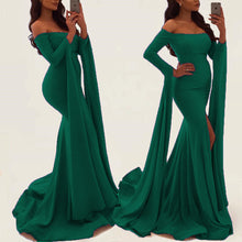 Load image into Gallery viewer, Sexy Off Shoulder Long Sleeves Mermaid Prom Dress