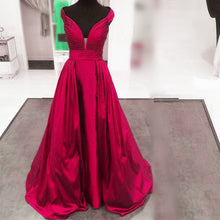 Load image into Gallery viewer, Ruched Sweetheart Long Satin Evening Gowns Floor Length