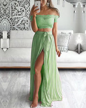 Load image into Gallery viewer, Sage Green Bridesmaid Dresses Two Piece