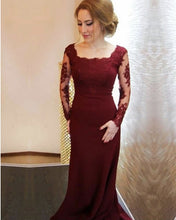 Load image into Gallery viewer, Modest-Prom-Dresses-Mermaid-Long-Sleeves-Evening-Gowns