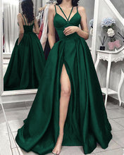 Load image into Gallery viewer, Criss Cross Top Prom Dresses Green