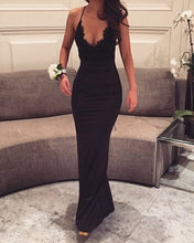 Load image into Gallery viewer, Black Mermaid Bridesmaid Dresses Lace Appliques