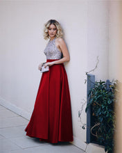 Load image into Gallery viewer, burgundy-prom-dress