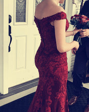 Load image into Gallery viewer, Lace Mermaid Prom Dress Off Shoulder
