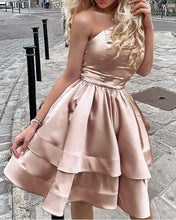 Load image into Gallery viewer, Champagne Homecoming Dresses One Shoulder
