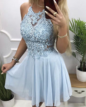 Load image into Gallery viewer, Light Blue Homecoming Dresses Lace Halter
