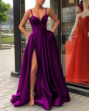 Load image into Gallery viewer, 5896 Evening Gown Long Purple Formal Prom Dresses