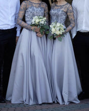 Load image into Gallery viewer, Two Piece Bridesmaid Dresses Lace Long Sleeves