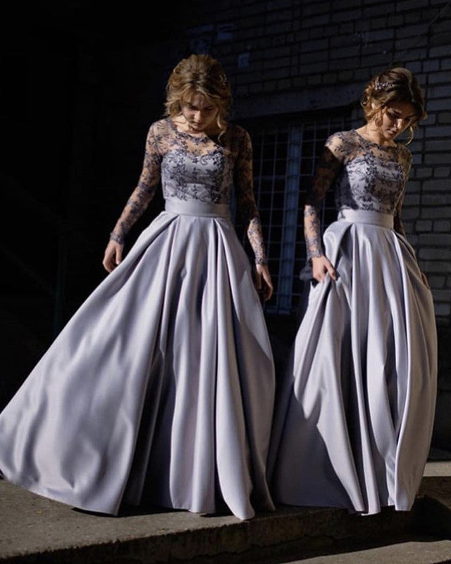 Two Piece Bridesmaid Dresses With Lace Long Sleeves Two Piece Bridesmaid Dresses With Lace Long Sleeves