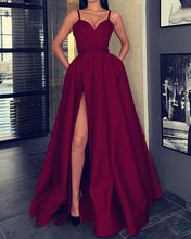 Load image into Gallery viewer, Burgundy Evening Gown Dress