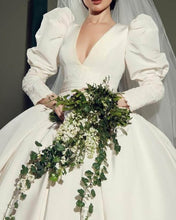 Load image into Gallery viewer, 80s wedding dress satin