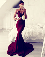 Load image into Gallery viewer, Deep Red Bridesmaid Dresses Lace Appliques
