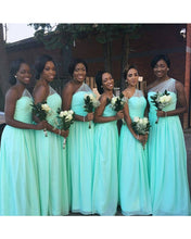 Load image into Gallery viewer, Chiffon Bridesmaid Dresses One Shoulder