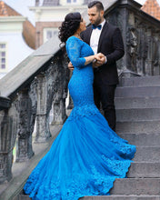 Load image into Gallery viewer, Elegant Lace 3/4 Sleeve Mermaid Evening Dresses For Women