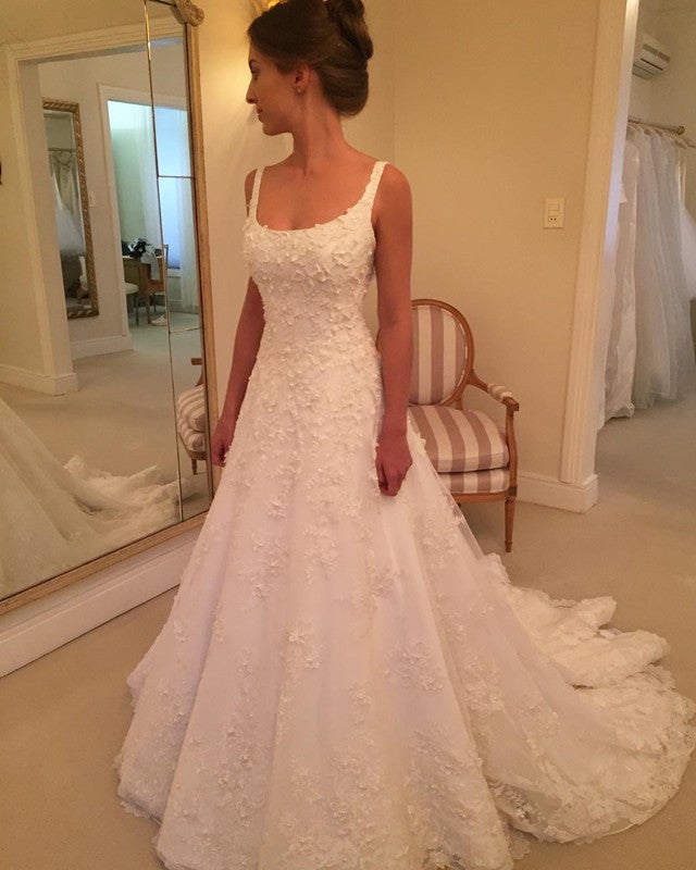 fit and flare lace wedding dress Morilee 