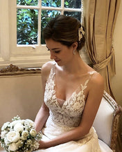 Load image into Gallery viewer, Elegant V Neck Wedding Dress