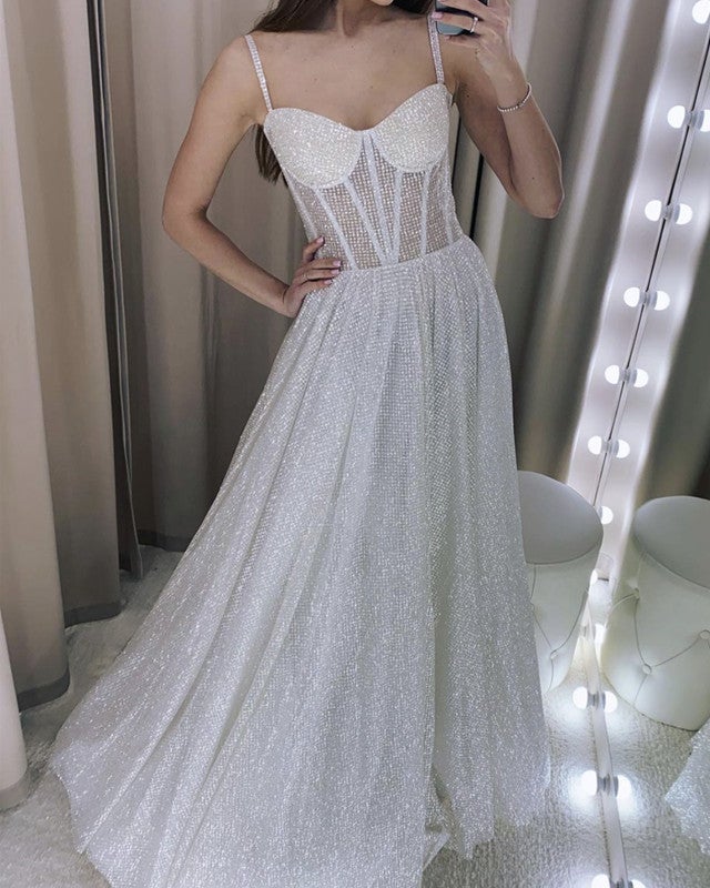 A-line /Princess Sequin Wedding Dress Sweetheart Corset A-line /Princess Sequin Wedding Dress Sweetheart Corset