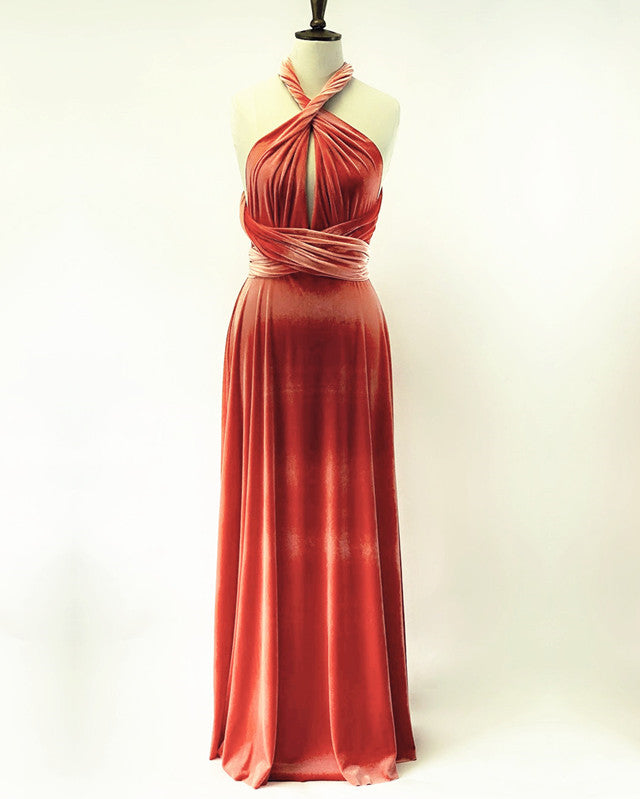 English Rose Velvet Bridesmaid Dresses Convertible Style English Rose Velvet Bridesmaid Dresses Convertible Style