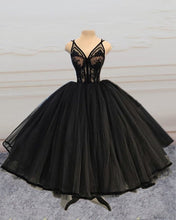 Load image into Gallery viewer, Black Ball Gown Prom Short Dresses