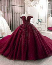 Load image into Gallery viewer, Maroon Wedding Dress