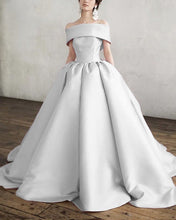 Load image into Gallery viewer, Silver Wedding Dress Ball Gown