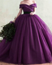 Load image into Gallery viewer, Purple Wedding Dress Organza