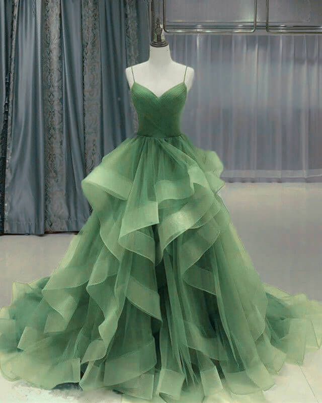 Ball Gown Organza Ruffles Quinceanera Dresses Spaghetti Straps Ball Gown Organza Ruffles Quinceanera Dresses Spaghetti Straps