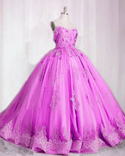 Load image into Gallery viewer, Ball Gown Quinceanera Dresses Organza Ruffles Lace Off Shoulder