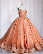 Load image into Gallery viewer, Ball Gown Quinceanera Dresses Organza Ruffles Lace Off Shoulder-alinanova
