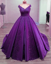 Load image into Gallery viewer, Ball Gown Quinceanera Dresses Sequins Lace V Neck
