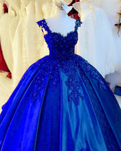 Load image into Gallery viewer, Royal Blue Dress Satin Ball Gown
