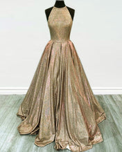Load image into Gallery viewer, Gold Sparkly Prom Dresses