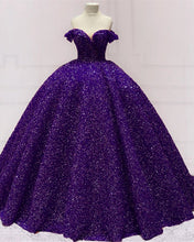 Load image into Gallery viewer, Ball Gown Sparkly Dresses Off The Shoulder-alinanova
