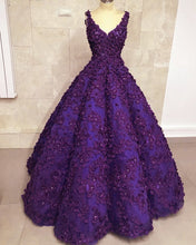 Load image into Gallery viewer, Purple Wedding Ball Gown