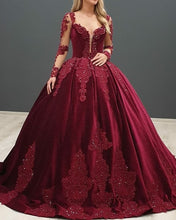 Load image into Gallery viewer, Burgundy Velvet Wedding Dresses