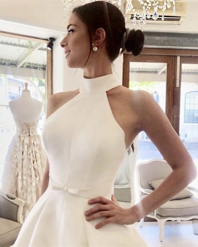 Ball Gowns Floor Length Satin Halter Wedding Dresses Ball Gowns Floor Length Satin Halter Wedding Dresses