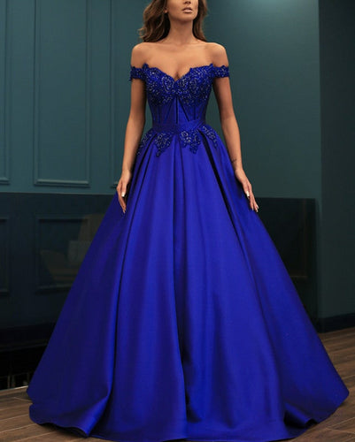 Royal-Blue-Prom-Dress-Satin-Ball-Gowns-Evening-Dresses-2019