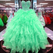 Load image into Gallery viewer, Ball Gowns Quinceanera Dresses Ruffles Skirt With Beading Sweetheart-alinanova

