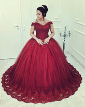 Load image into Gallery viewer, Burgundy Quinceanera Dresses Ball Gown