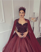Load image into Gallery viewer, Princesss Wedding Dress Maroon
