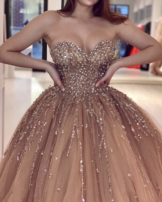 Tulle Ball Gown Corset Dresses Beaded Sweetheart alinanova Tulle Ball Gown Corset Dresses Beaded Sweetheart alinanova