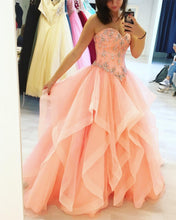 Load image into Gallery viewer, Beaded Sweetheart Organza Layered Quinceanera Dresses Ball Gowns-alinanova