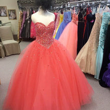 Load image into Gallery viewer, Beading Sweetheart Tulle Ball Gowns Quinceanera Dresses