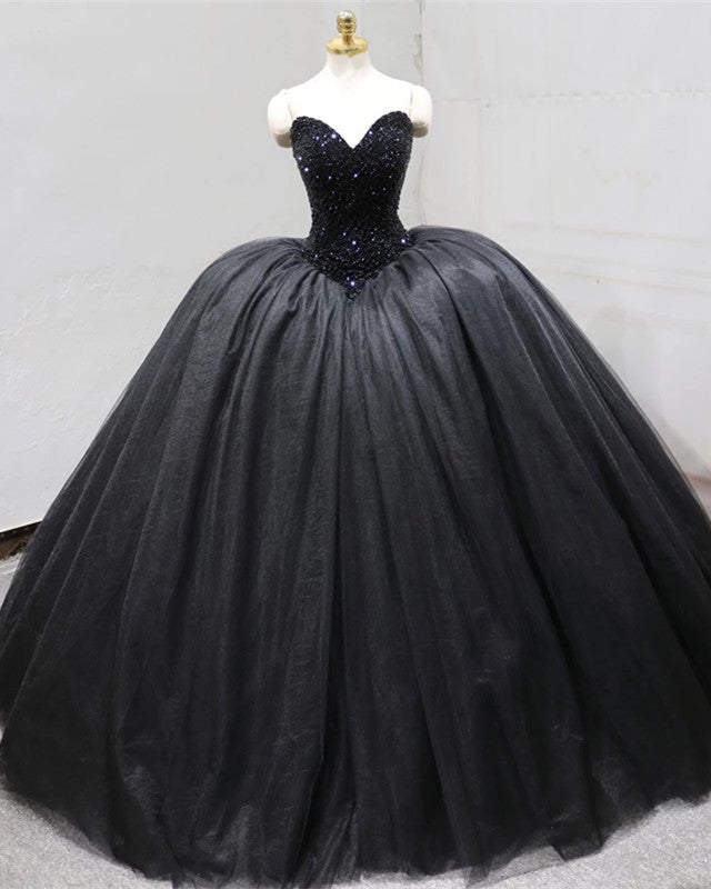 Black Corset Ball Gown Wedding Dresses Sweetheart Black Corset Ball Gown Wedding Dresses Sweetheart