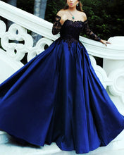 Load image into Gallery viewer, Navy Blue Ball Gown With Sequins Lacce