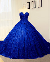 Load image into Gallery viewer, Black Sweetheart Lace Wedding Dresses Ball Gown