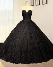 Load image into Gallery viewer, Black Lace Wedding Dress