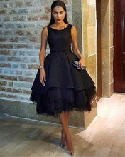 Load image into Gallery viewer, Black Tulle Ball Gowns Homecoming Dresses Open Back-alinanova